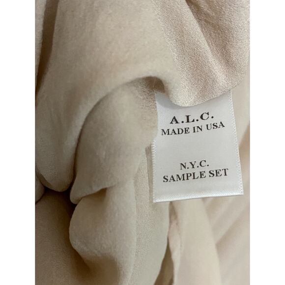 A.L.C. Crepe Midi Dress Medium SAMPLE Pale Pink Nude V-Neck Light Minimalist - Picture 10 of 13